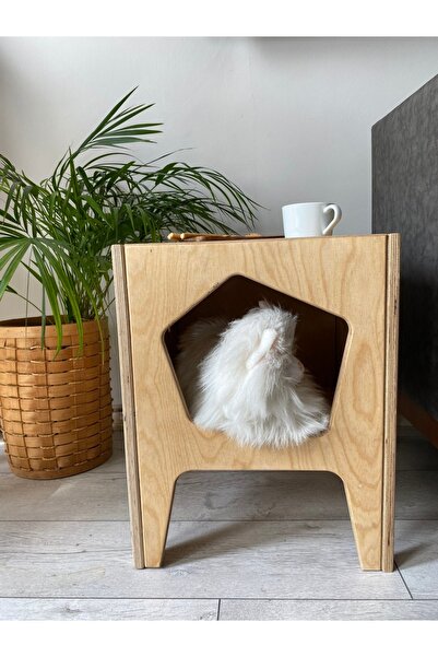 almital mobilya aksesuarları furniture accessories Vetle - Huş Ağacı, Iskandinav Tasarım, Plywood Modern Ve Fonksiyonel Pet Evi - Yan Sehpa