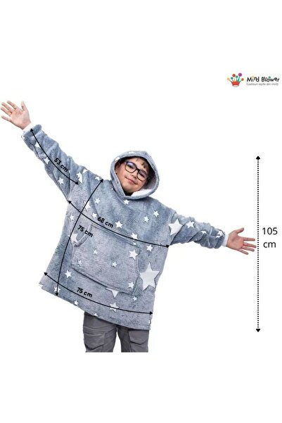 OEM Hooded sweatshirt with sleeves, fluorescent, for boys, with pocket, Flannel & Fleece, 75 cm