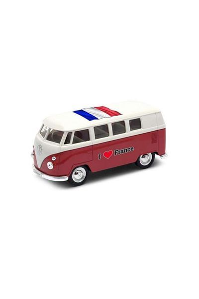 JPT Volkswagen bus t1 *i Love France* red/white model 1/34