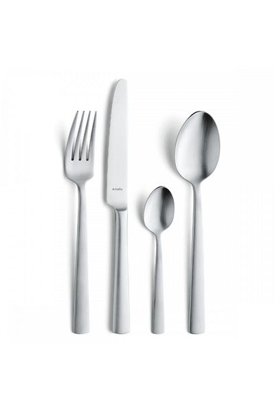 Amefa Ventura Cutlery Set, Satin Stainless Steel 18/10, 3 Mm, 24 Pieces