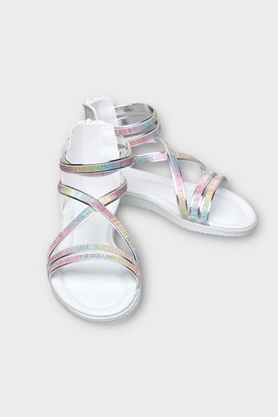 Liger Girl's Zippered Non-Slip Sole Ankle Sandals Gray