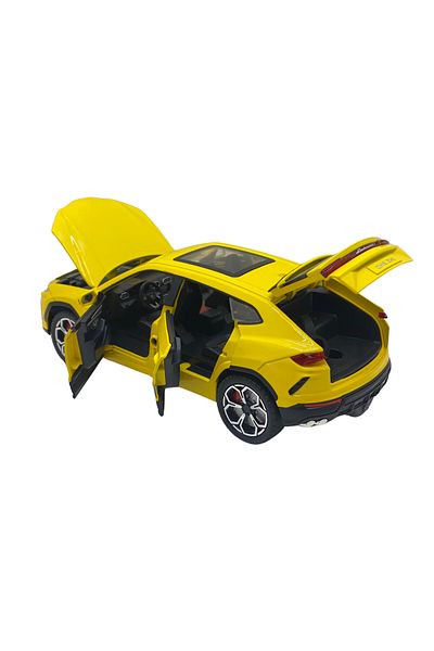 JPT Lamborghini Urus yellow replica model with smoke, sound and lights 1:24