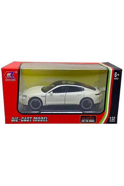 JPT Porsche Taycan cream replica model 1:32 sound, lights, opens everything