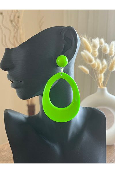 Büyük Hanım Bohemian Style Acrylic Modern Green Earrings