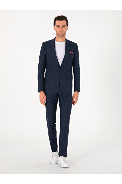 Cacharel Navy Slim Fit Wool Silk Blended Suit 50306778-Vr033