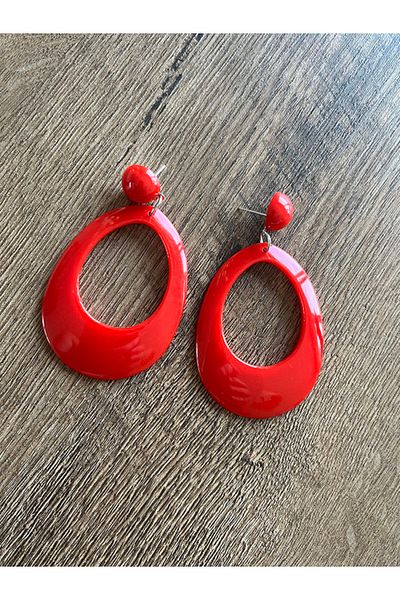 Büyük Hanım Bohemian Style Acrylic Modern Red Earrings