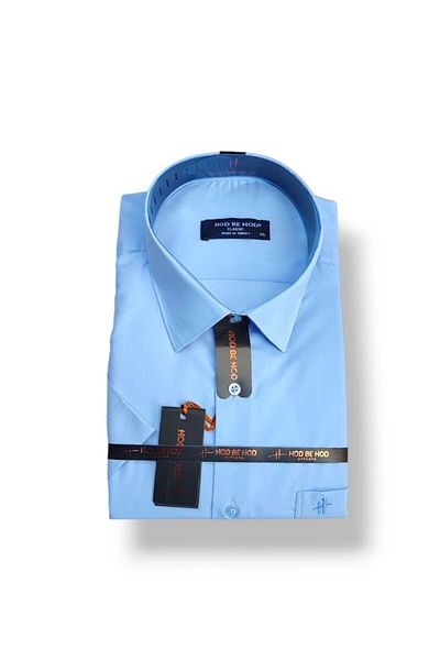 hodbehod Cămașă Battal cu mânecă scurtă și buzunare uni Dacron Daddy - 2XL, 3XL, 4XL (Produs de calitate superioară)