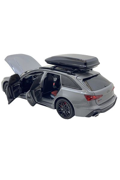 JPT Metal model replica of the gray Audi RS6 with opening doors, hood, trunk, sound and lights
