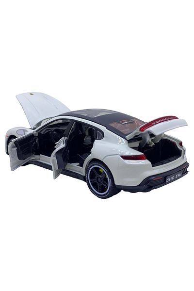JPT Porsche Taycan cream replica model 1:32 sound, lights, opens everything
