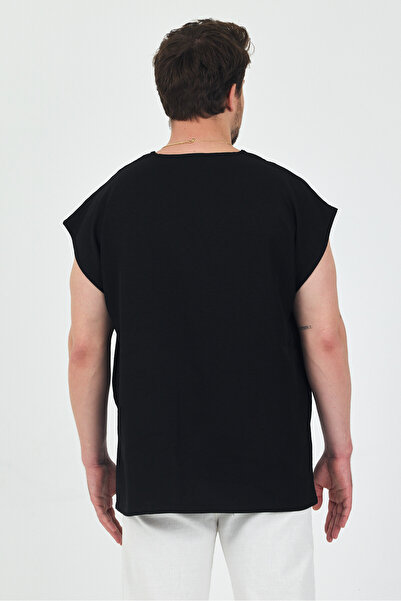 BABBOSS Лляна сорочка Oversize з V-подібним вирізом і без рукавів