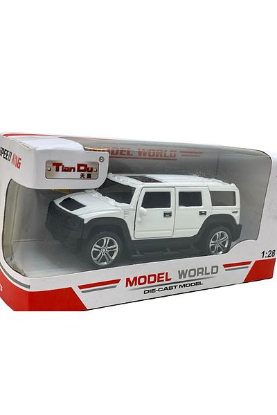 JPT White Hummer metal model with sound and lights 1:28
