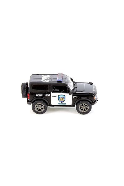 JPT Model 1/36 2022 Ford Bronco Police, black/white Kinsmart