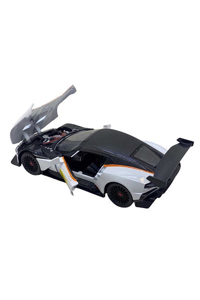 JPT Aston Martin Vulcan White Metal Replica Model with Sounds and Lights, Opens Doors and Hood 1:22