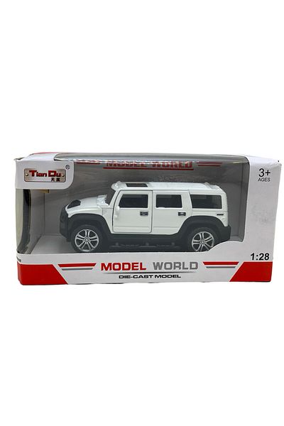 JPT White Hummer metal model with sound and lights 1:28