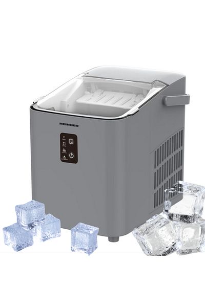 Heinner Masina de facut cuburi de gheata Heinner HIM-100SL, Capacitate 12 kg/24h, 120 W, Argintiu
