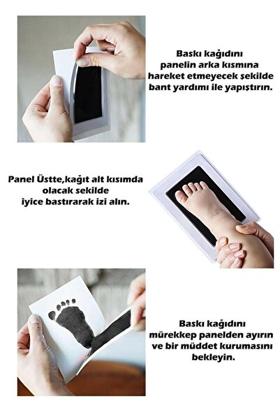 HerEveOyuncak Bebek El Ayak Izi Fotoğraf Çerçevesi El Ayak İzi Kalıbıı Seti (c6)