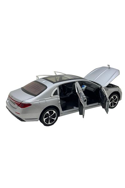 JPT Mercedes S-Class model - 18 cm - Opens doors, hood, trunk, sound, lights, 1:24 scale gray