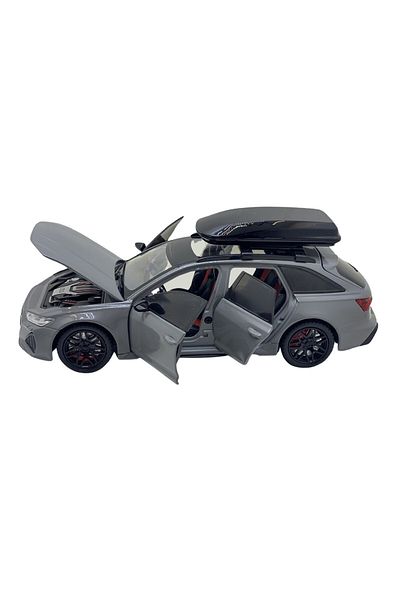 JPT Metal model replica of the gray Audi RS6 with opening doors, hood, trunk, sound and lights
