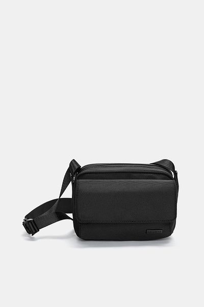 Pull & Bear Nylon-effect crossbody bag with flap