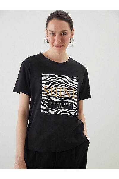 LC Waikiki Tricou de damă cu imprimeu cu gât crew