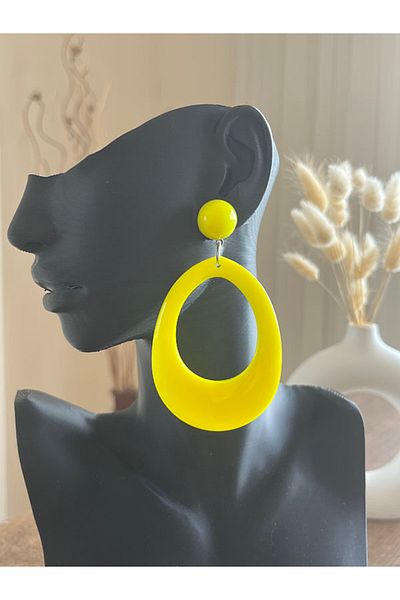 Büyük Hanım Bohemian Style Acrylic Modern Yellow Earrings