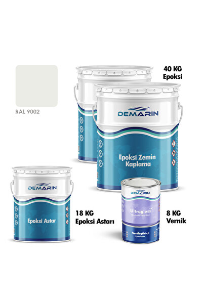 Demarin Epoksi zemin kaplama set (40 kg epoksi + 18 kg astar + 8 kg sıvı cam)