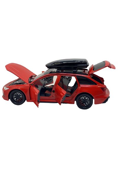 JPT Metal model replica Audi RS6 red opens doors, hood and trunk, sound and lights
