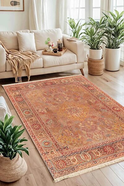 Markaev Vintage Baskılı Dokuma Taban Halı 159 YNG