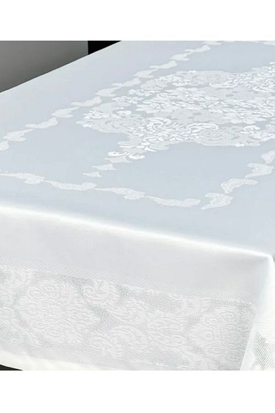 TNR Jumbo Jacquard Polyester Liquid Proof Board Pattern Luxury Stain Resistant Fabric Tablecloth