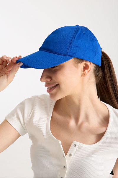 Moda Days Women's Saxs Blue Basic Adjustable Baseball Cap with Velcro Back