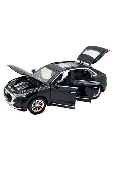 JPT Audi Q8 Die-Cast SUV Model 1:24 Black - sounds, lights and spring - 20 cm