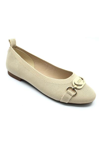 Kocamanlar Ayakkabı Feles Tiriko Buckle Detailed Women's Ballerina Shoes Ten