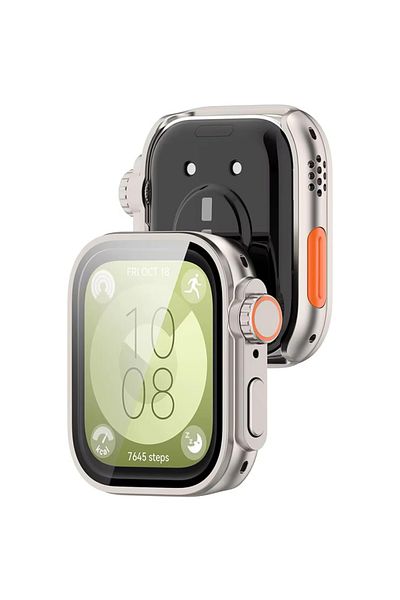 REDz Accessories Case With Screen Protector, Glass For Huawei Watch Fit 3, Ultra Watch Look, Starlight