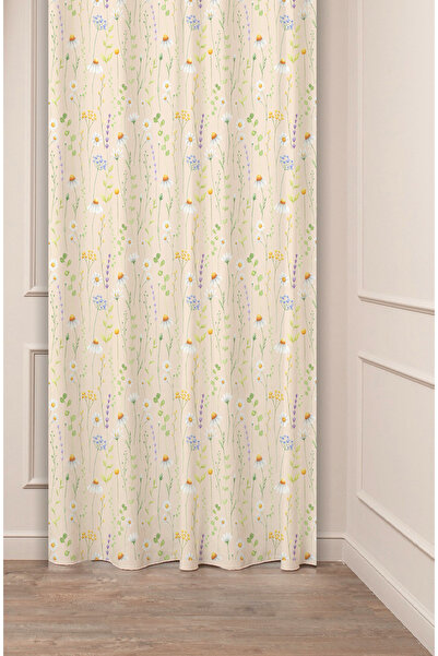 GREENDECOR Çiçekler Yaprak Papatya Pastel Bohem Özel Tasarım Dijital Baskılı ...