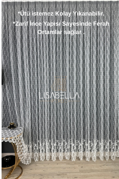 LisabellaHome Tul transparent de cristal (cu cusătură pliată 1x3) nu este nevoie de călcat.