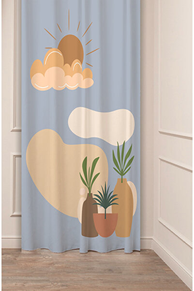 GREENDECOR Vase Flowers Leaf Pastel Bohemian Special Design Digital Printed (...