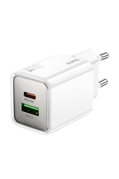 REDz Accessories Adaptor Hoco N46, USB Tip-C, Încărcare rapidă 20w, Tehnologie Gan, Alb