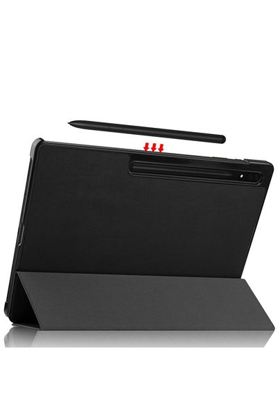 REDz Accessories Protective Case With Pen Slot For Samsung Galaxy Tab S9 Plus/s9fe Plus/s10 Plus, Leather Look, Black