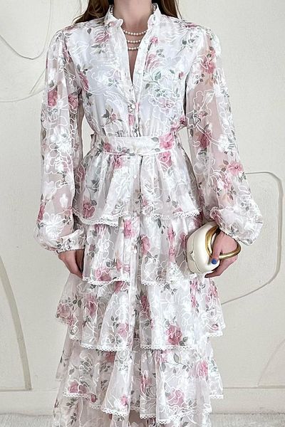 Elbee Fashion Woman Φόρεμα με στρώσεις με στρώσεις