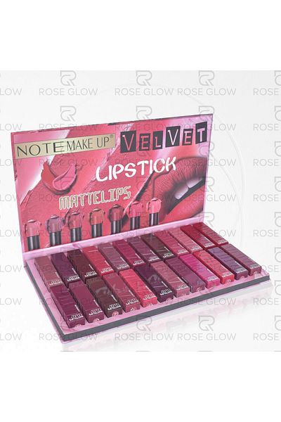 NOTE Make Up Velvet Lipstick Collection (24 Colors) | Ultra-Pigmented Creamy Matte Lipstick