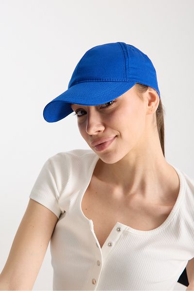 Moda Days Women's Saxs Blue Basic Adjustable Baseball Cap with Velcro Back