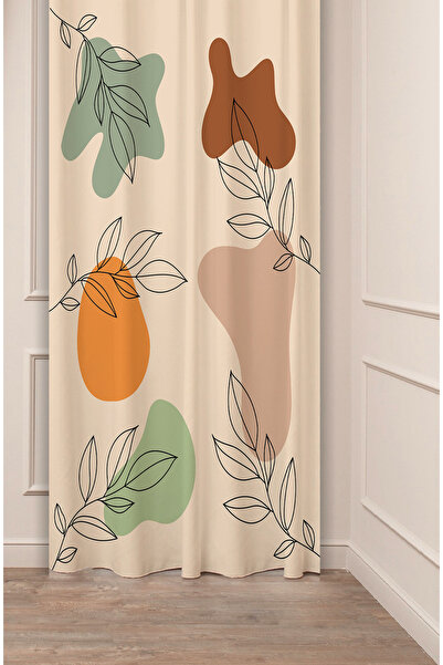 GREENDECOR Leaf Plain Soft Pastel Bohemian Special Design Digital Printed (Si...