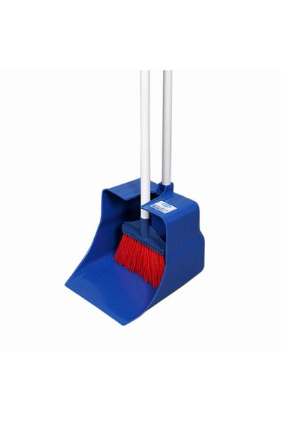 Wesso Industrial Outdoor Cleaning Set – Dustpan and Garbage Brush Set with Cabinet