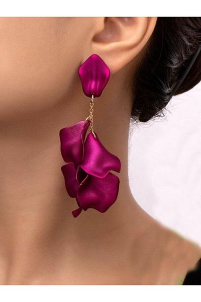 SYGGY Cercei Fucsia Petal, Model Petale De Flori