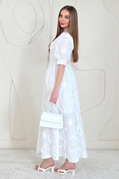 Elbee Fashion Woman Баллон рукав вишивка детально вишита сукня