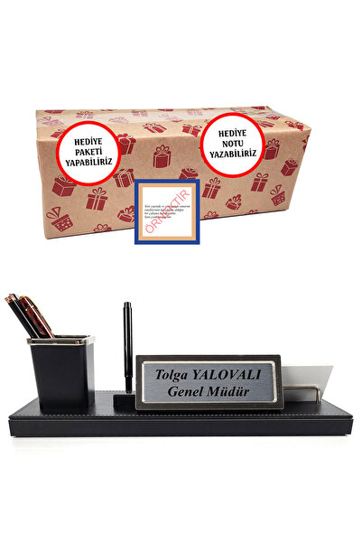 prozenis Vefa Ahşap Deri Ofis Masa Üstü Isimlik Masa Isimliği Yeni Iş Ofis Iş...