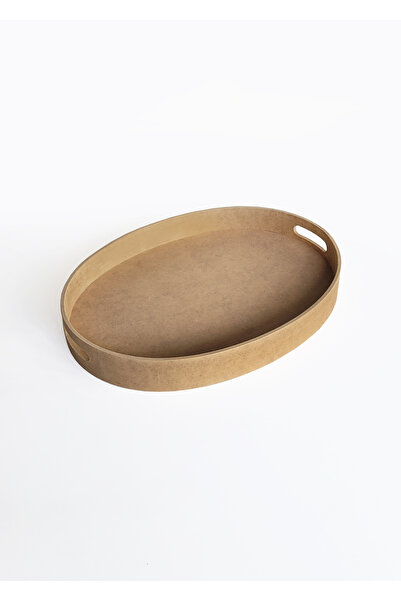 Genel Markalar Ham Mdf, Boyanabilir, Oval Tepsi, 45x33 cm