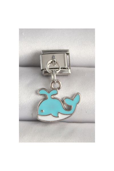 maarketim 316L Steel Silver Color Blue Whale Model Nomination Charm