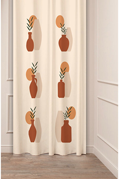 GREENDECOR Vase Flowers Leaf Pastel Bohemian Special Design Digital Printed (...