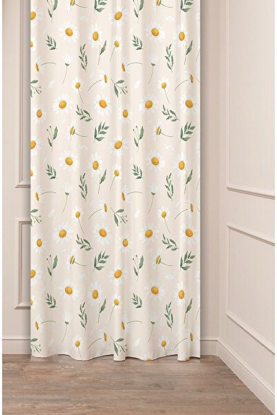 GREENDECOR Çiçekler Yaprak Papatya Pastel Bohem Özel Tasarım Dijital Baskılı ...